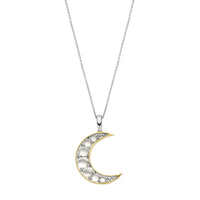 Ti Sento Yellow Gold Plated Mother of Pearl White Moon Pendant