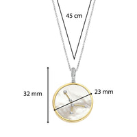 Ti Sento Yellow Gold Plated Mother of Pearl Cubic Zirconia Zodiac Cancer Pendant - Michael Jones Jeweller