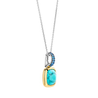 Ti Sento Yellow Gold Plated Turquoise Blue and Blue Cubic Zirconia Pendant - Michael Jones Jeweller