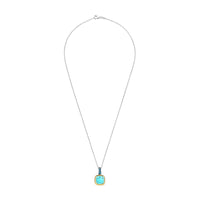 Ti Sento Yellow Gold Plated Turquoise Blue and Blue Cubic Zirconia Pendant - Michael Jones Jeweller