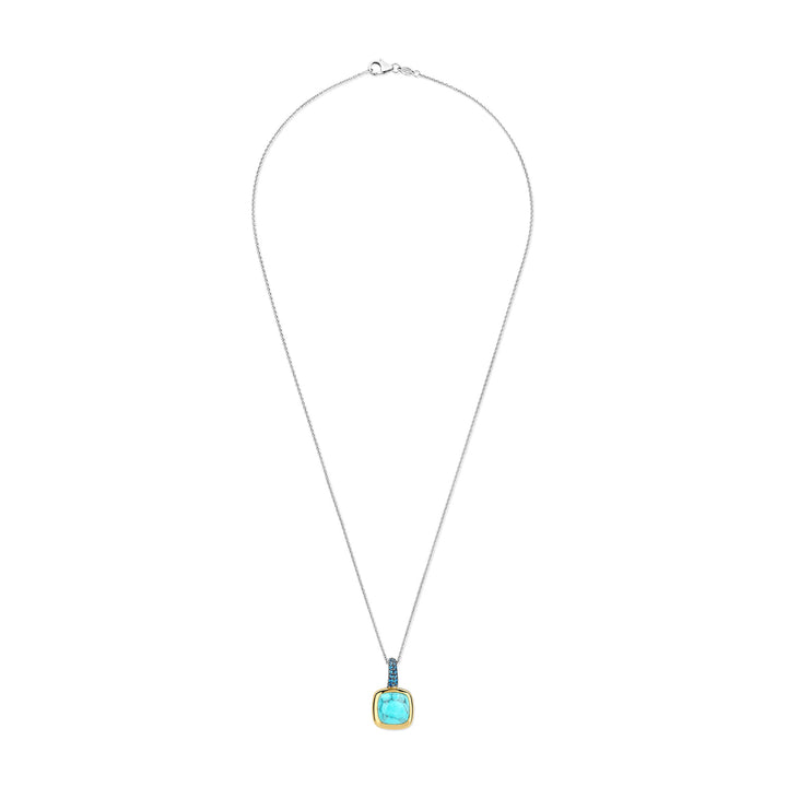 Ti Sento Yellow Gold Plated Turquoise Blue and Blue Cubic Zirconia Pendant - Michael Jones Jeweller