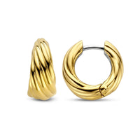 Ti Sento Twisted Yellow Gold Plated Hoop Earrings