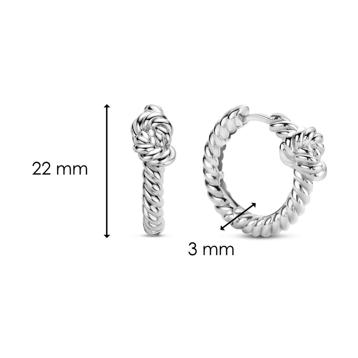 Ti Sento Rope Knot Hoop Earrings