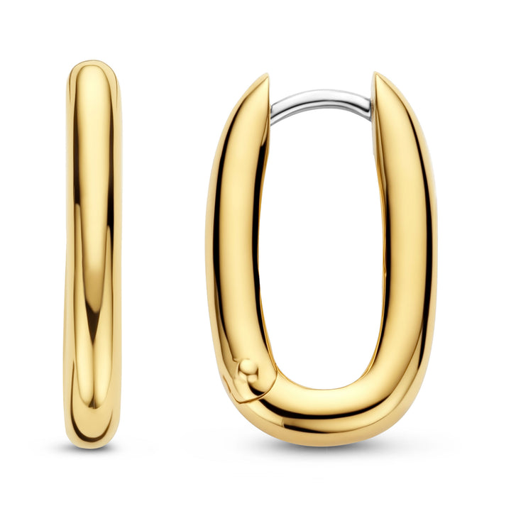 Ti Sento Yellow Gold Plated Oval Hoop Earrings