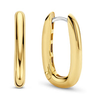 Ti Sento Yellow Gold Plated Oval Hoop Earrings