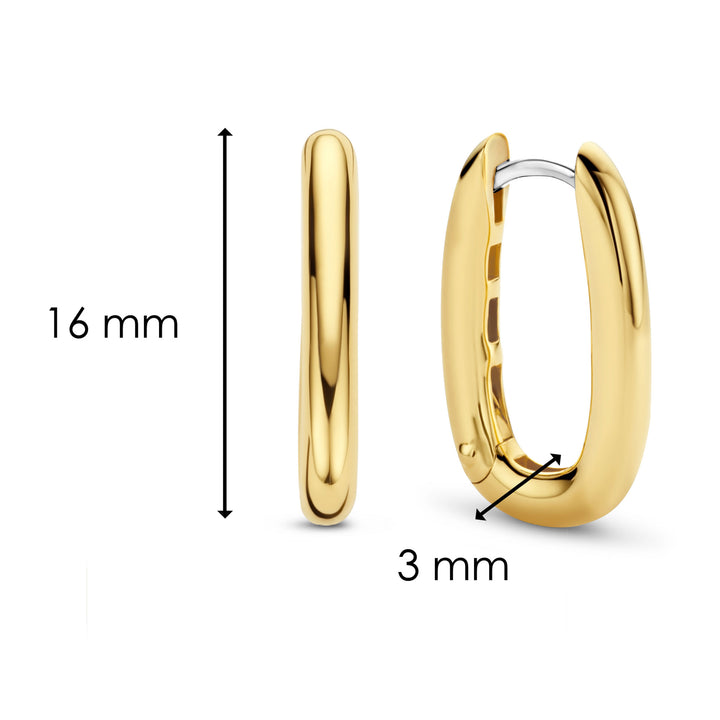 Ti Sento Yellow Gold Plated Oval Hoop Earrings