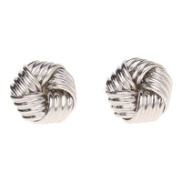 Ribbed 9ct White Gold Knot Stud Earrings - Michael Jones Jeweller