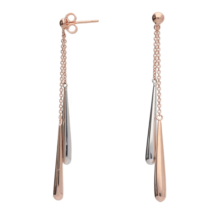 Polished Two Colour Drop Earrings