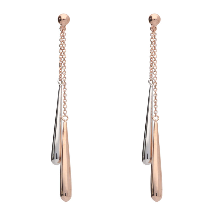 Polished Two Colour Drop Earrings