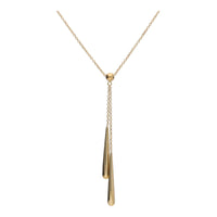 Polished Bead 9ct Yellow Gold Drop Necklace