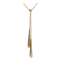 Polished Bead 9ct Yellow Gold Drop Necklace - Michael Jones Jeweller