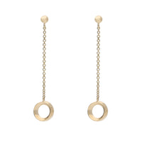 Polished Open Oval 9ct Yellow Gold Drop Earrings