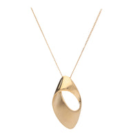 Brushed Twisted Ribbon 9ct Yellow Gold Necklace