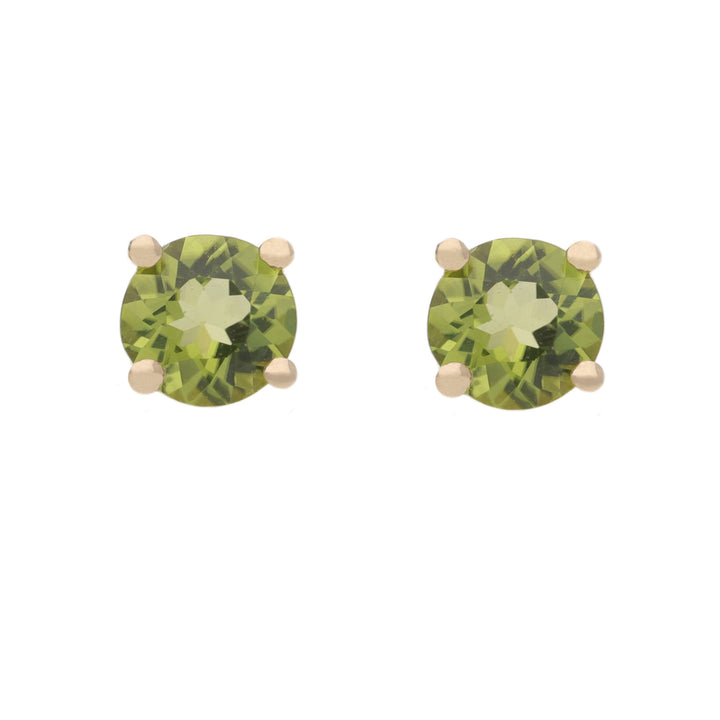 Peridot 9ct Yellow Gold Stud Earrings