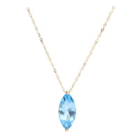 Blue Topaz Marquise 9ct Yellow Gold Necklace