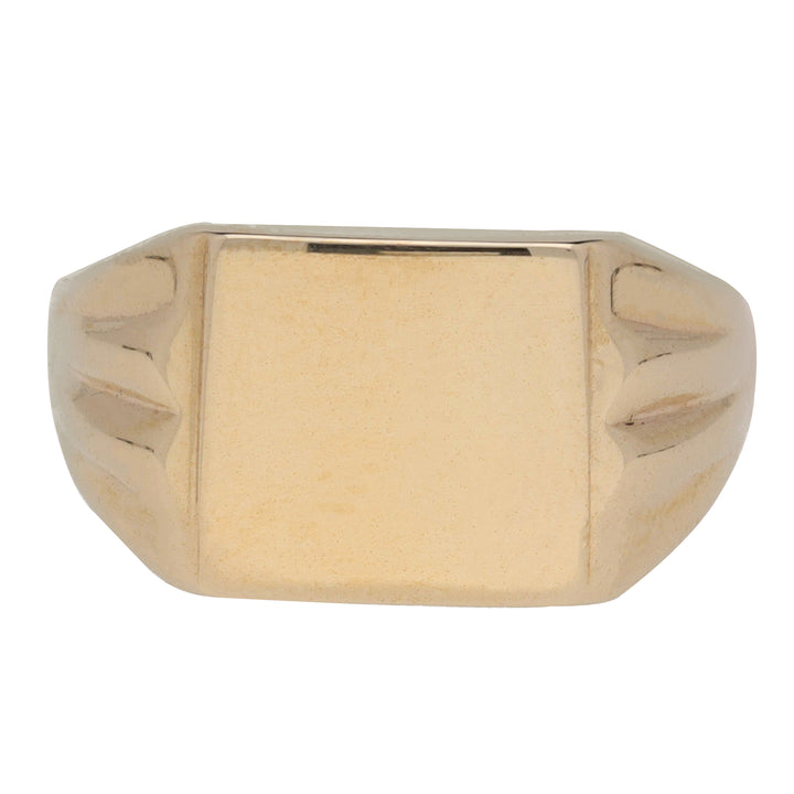 Pre-Owned Rectangular 9ct Yellow Gold Signet Ring - Michael Jones Jeweller