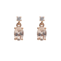 Morganite and Diamond 18ct Rose Gold Drop Earrings