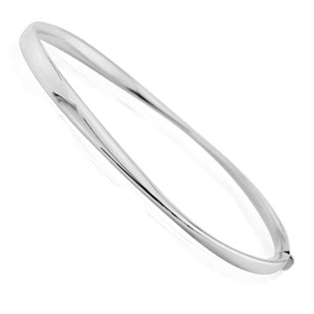 Twisted 9ct White Gold Bangle - Michael Jones Jeweller