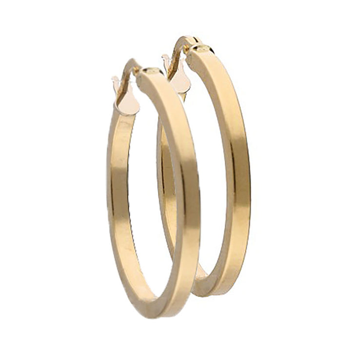 Flat Circle 25mm 18ct Yellow Gold Hoop Earrings