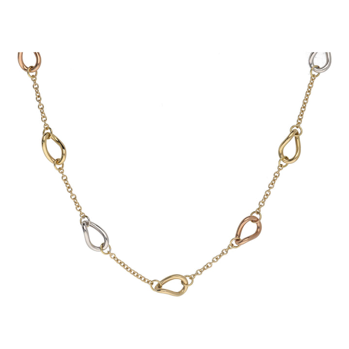 Elongated 9ct White and Yellow Gold Necklet – Michael Jones Jeweller