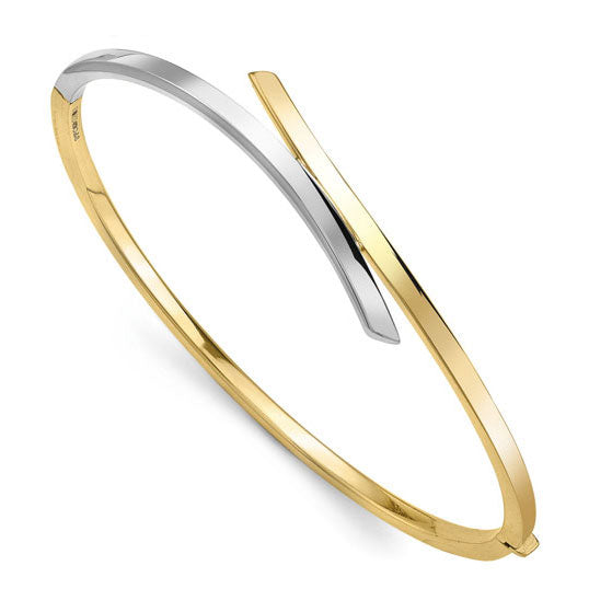 Crossover 9ct Yellow and White Gold Bangle