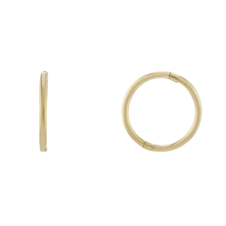 9ct Yellow Gold 12mm Sleeper Hoop Earrings