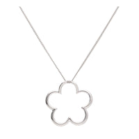 Diamond Open Flower 18ct White Gold Pendant - Michael Jones Jeweller