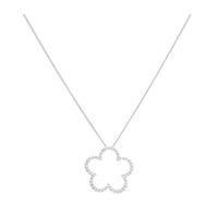 Diamond Open Flower 18ct White Gold Pendant - Michael Jones Jeweller