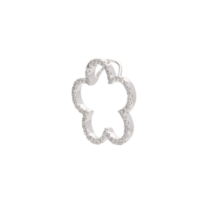 Diamond Open Flower 18ct White Gold Pendant - Michael Jones Jeweller