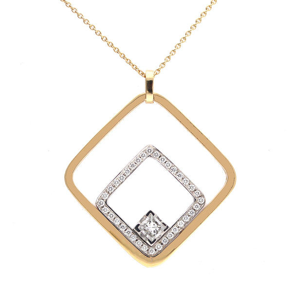 Square shape hot sale gold pendant